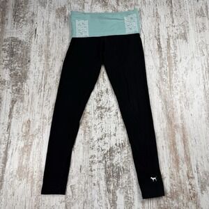 VS Victorias Secret PINK Yoga Leggings Sz XS Light Blue Band Y2K style